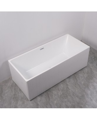 KATRINA 1700x750x580 Ванна акриловая Azario отдельностоящая, рифленая, в комплекте с сифоном и метал