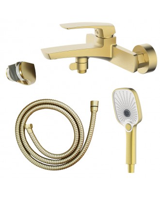 Conda Смеситель для ванны с ручным душем, золото матовое