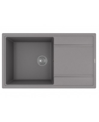 ЛИПСИ 860 СЕРЫЙ ШЕЛК FG Кухонная мойка из кварцевого композита / 860 * 510 * 217 "FLORENTINA"