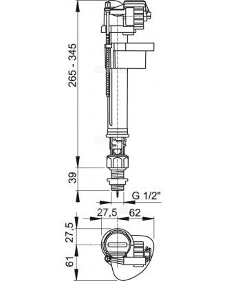 AlcaPlast Впускной механизм с нижней подводкой A18-1/2