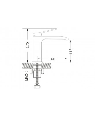 S4001T Смеситель для раковины Оружейная сталь