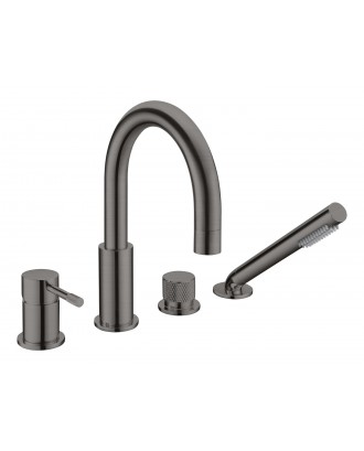 Смеситель врезной на борт ванны UNO Gun Metall 460-GM