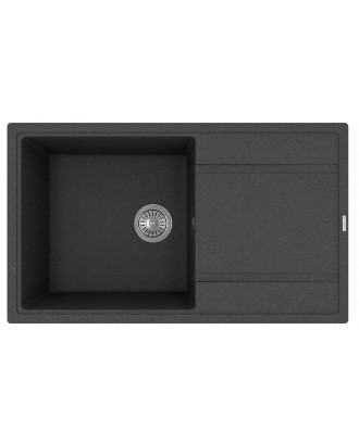 ЛИПСИ 860 ЧЕРНЫЙ FG Кухонная мойка из кварцевого композита / 860 * 510 * 217 "FLORENTINA"