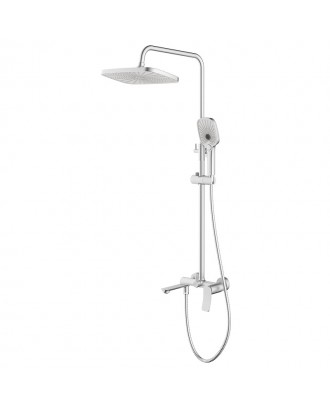 Escaro Душевая система с квадратным тропическим душем, сатин