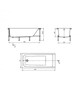 ELBA 150 * 75 Ванна акриловая "ROCA"