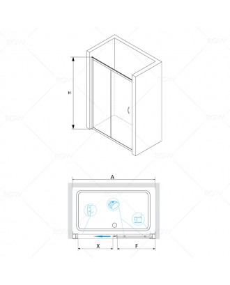 Душевая дверь RGW PA-12 (160*195) хром прозрачное стекло /6мм