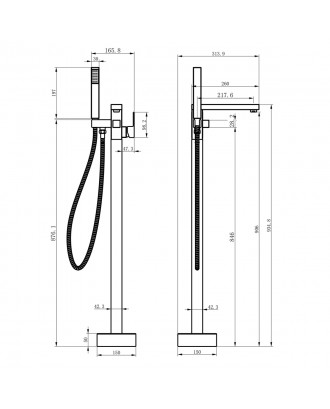 Salen Смеситель для ванной напольный, сатин AZ-K311BN