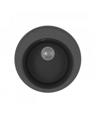 ЛАЦИО 510 ЧЕРНЫЙ Кухонная мойка из кварцевого композита / 510 * 510 * 224 "FLORENTINA"