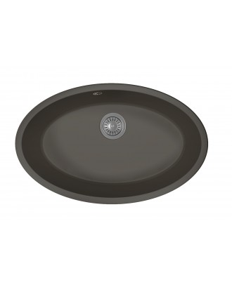 ВЕГА ОВАЛ АНТРАЦИТ Кухонная мойка из кварцевого композита / 700 * 440 * 217 "FLORENTINA"