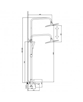 Alanti Душевая система с круглым тропическим душем, сатин AZ-K2332BN