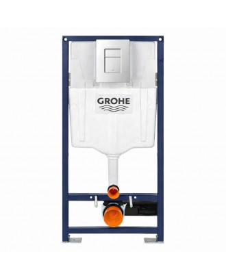 Инсталляция 580 RAPID SL + прямоугольная кнопка Хром 38321001