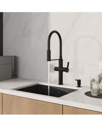 IKON Смеситель для кухни черный мат IKNBLFFi05 "IDDIS"