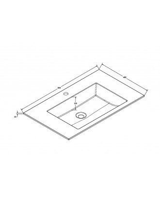 VCB-13800B Раковина из кварца, черная 800х480х100