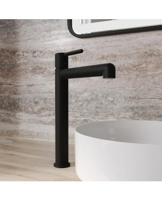 AIGER (Черный матовый) Смеситель для умывальника высокий "IDDIS"