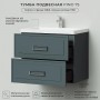 Pino 75 Комплект тумба Авокадо (744х474х640) подвесная + раковиной Alisa 75 Веллюто